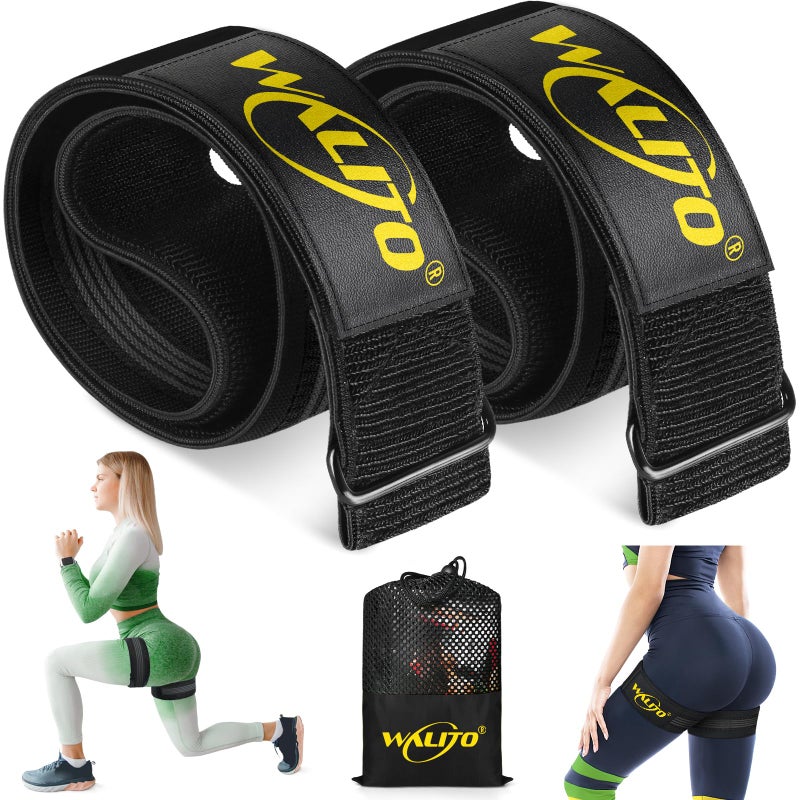 WALITO Booty Bands for Women Glutes - BFR Blood Flow Restriction Bands with Weekly Plan for Legs  Butt & Hip Building  Occlusion Bands for Workouts  Fabric Bands for Squat Butt & Thigh (Black Yellow Bands) - Image 1